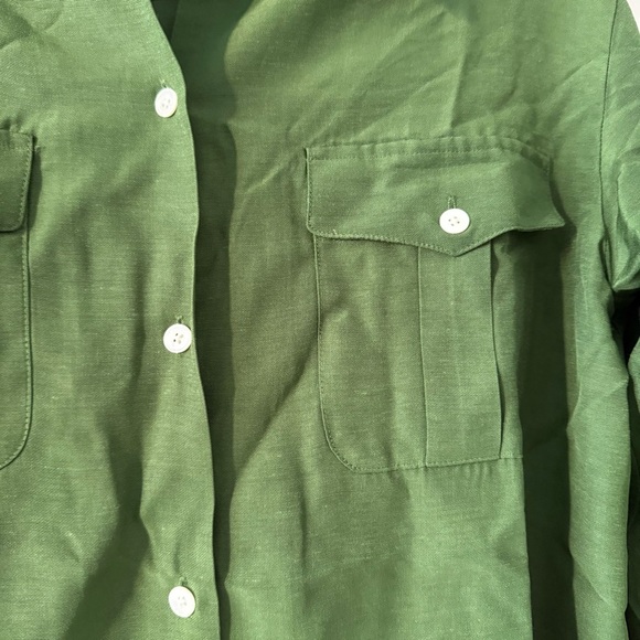 Madewell Alexa Chung for Madewell Pleat-Pocket Button-Up Shirt in Dark Pine M - Picture 9 of 12